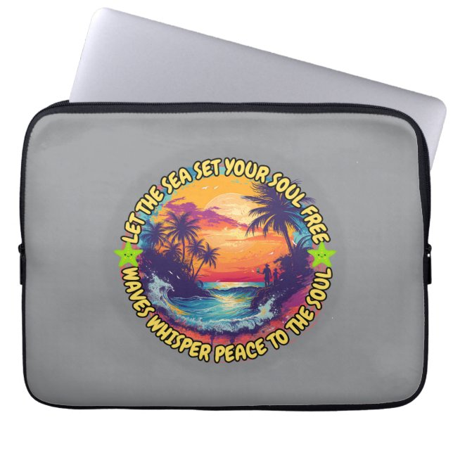 Laat het Zee je ziel bevrijden Laptop Sleeve (Voorkant)