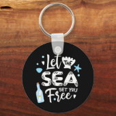 laat het zee u vrij plaatsen sleutelhanger (Voorkant)