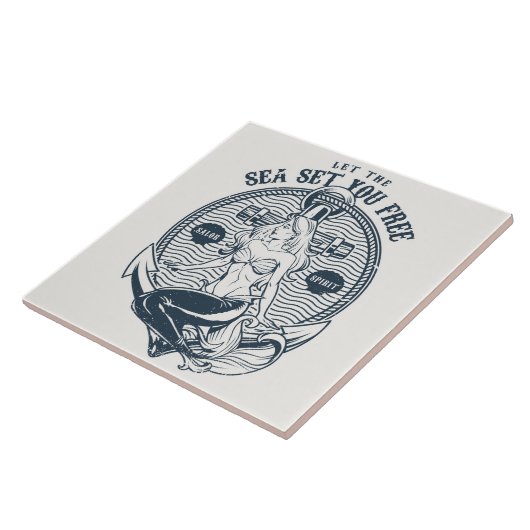 Laat het Zee u vrij plaatsen Tegeltje (Zijkant)