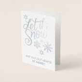 Laat het Zilveren sneeuwen Kerstmis van de Folie Kaarten (Voorkant)