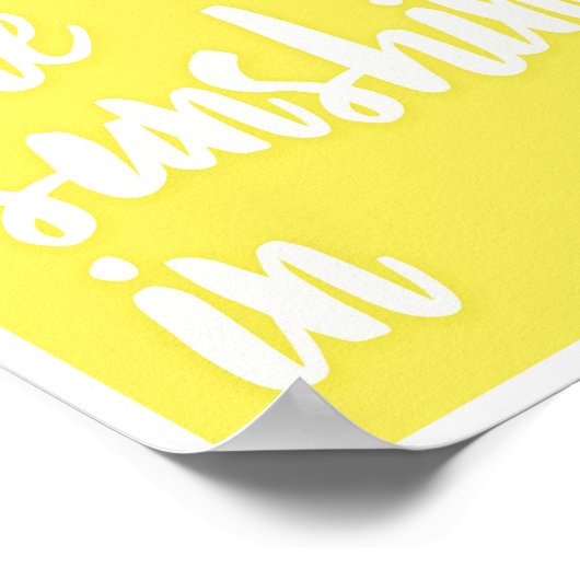 Laat het zonlicht binnen in geel kleurblok poster (Hoek)