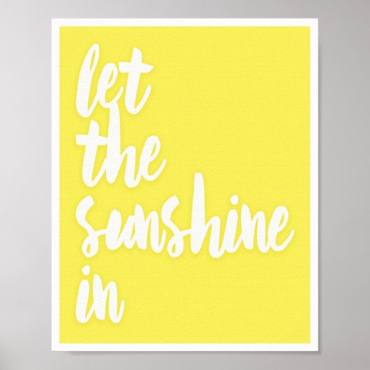 Laat het zonlicht binnen in geel kleurblok poster (Voorkant)