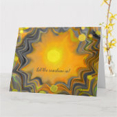 Laat het Zonlicht in Retro Liefde  Kaart (Gele Bloem)