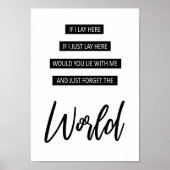 Laat hier de wereld vergeten die auto's langs Lyri Poster (Voorkant)