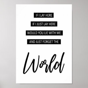 Laat hier de wereld vergeten die auto's langs Lyri Poster