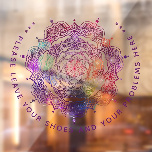 Laat hier uw schoenen en uw problemen achter raamsticker (Vel 2)