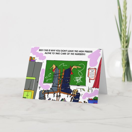 Laat Hoogpriesters niet alleen in de kinderkamer! Bedankkaart (Voorkant)