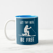 Laat hun hiel vrij telemarkkiën zijn tweekleurige koffiemok (Links)