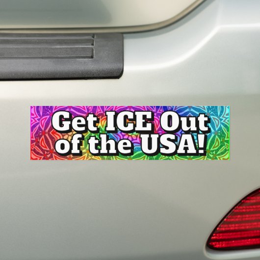 Laat ICE uit de VS vertrekken! Bumpersticker (Op auto)