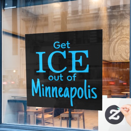 Laat ICE weggaan uit [plaats] Raamsticker (Cafe Raam)