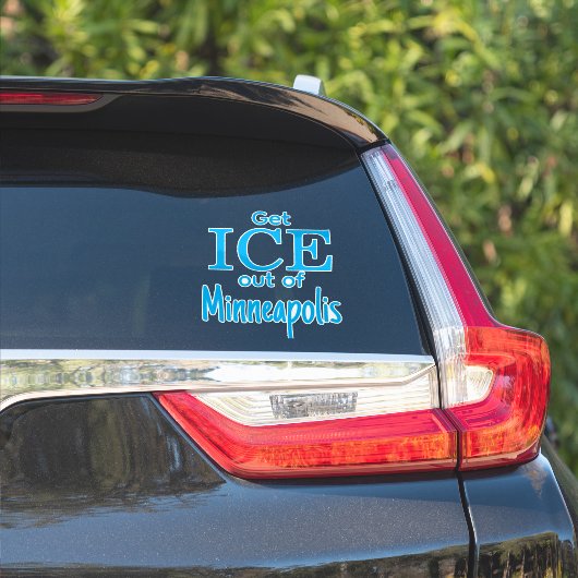 Laat ICE weggaan uit [plaats] Sticker (Auto Zijkant)