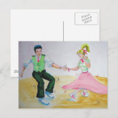 Laat iedereen de twist swing dansers doen briefkaart (Voorkant / Achterkant)