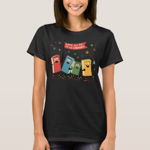 Laat iedereen naar de bibliotheek gaan ~ Marching  T-shirt