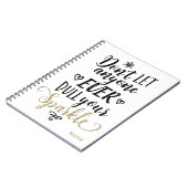 LAAT IEDEREEN UW SPARKELAANPASSING OOIT VERLATEN NOTITIEBOEK (Linkerzijde)