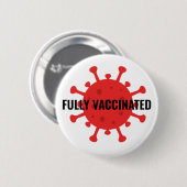 Laat iedereen weten dat je volledig gevaccineerd b ronde button 5,7 cm (Voorkant /achterkant)