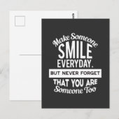 Laat iemand elke dag glimlachen briefkaart (Voorkant / Achterkant)