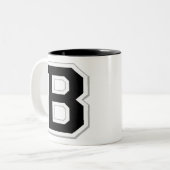 Laat Initiaal Letter B zwarte koffie Mok uitspugen (Voorkant links)