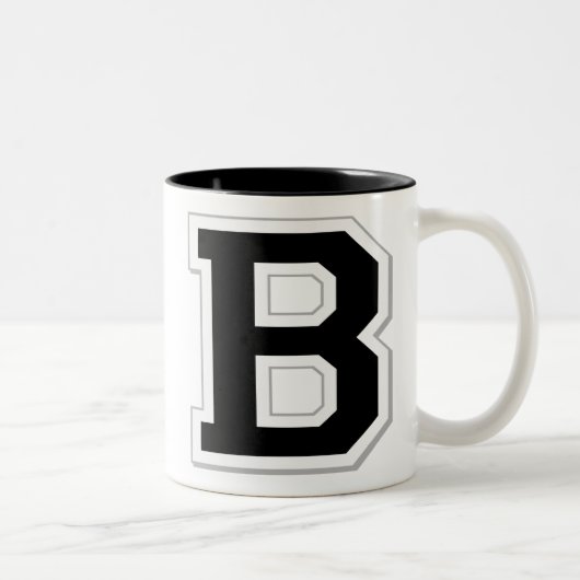 Laat Initiaal Letter B zwarte koffie Mok uitspugen (Rechts)