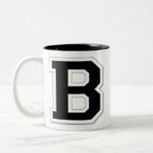 Laat Initiaal Letter B zwarte koffie Mok uitspugen (Links)