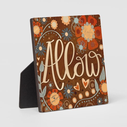 Laat Inspirerend Hart Bloemen  Fotoplaat (Voorkant)