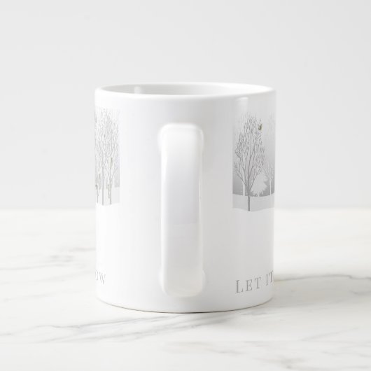 Laat is sneeuw, Winter Woodland Scene met Deer Grote Koffiekop (Achterkant)