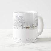 Laat is sneeuw, Winter Woodland Scene met Deer Grote Koffiekop (Voorkant rechts)