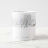 Laat is sneeuw, Winter Woodland Scene met Deer Grote Koffiekop (Voorkant)