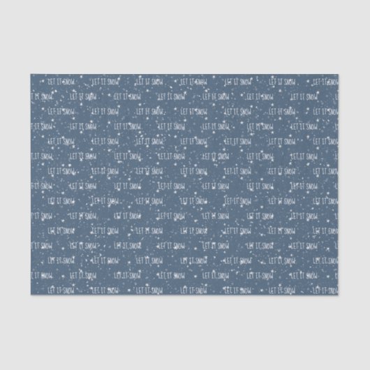 LAAT IT SNEEUW-tekst op sneeuw en sterren Tissuepapier (Voorkant)