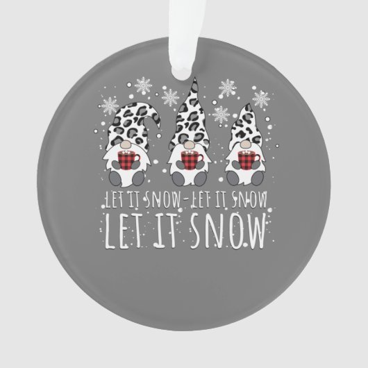 LAAT IT SNEEUW Winter Gnome - Leopard Buffalo Play Ornament (voorkant)