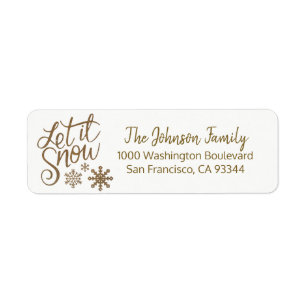 LAAT IT SNEEUWVARING kerstfeestdag Gold Return-adr Etiket