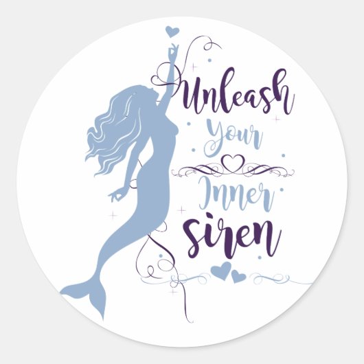Laat je binnenste sirene los ronde sticker (Voorkant)