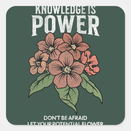 laat je bloemenliefhebber je bloemen vierkante sticker (Voorkant)