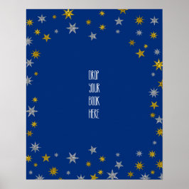 Laat je boekenbord vallen Little Star Baby shower Poster