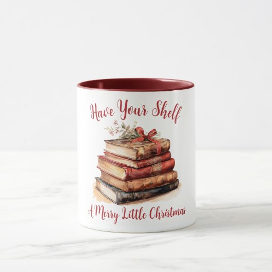 Laat je boekenplank een vrolijk Kerstfeest hebben Mok (Midden)