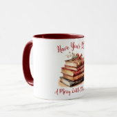 Laat je boekenplank een vrolijk Kerstfeest hebben Mok (Voorkant links)