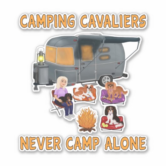 Laat je Cavalier's Inner Camper ontketenen: Fun Ca Sticker (Voorkant)