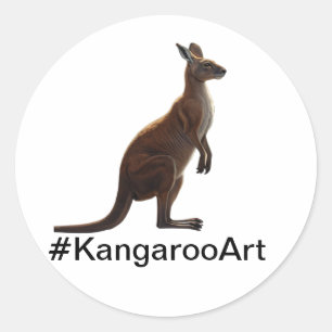 🎨 Laat je creativiteit de vrije loop met Kangaroo Ronde Sticker