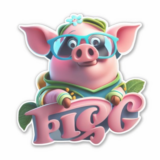 Laat je creativiteit de vrije loop met Pig Sticker (Voorkant)