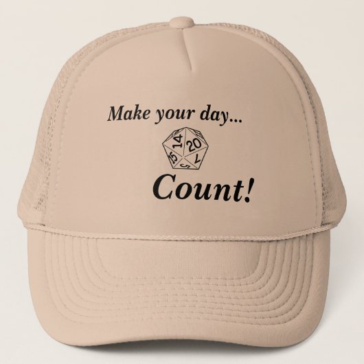 Laat je dag tellen met de d20 trucker pet (Voorkant)