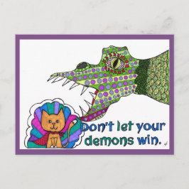 Laat je demonen niet winnen! Briefkaart