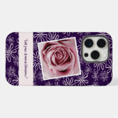 Laat je Dromen Bloeien - Blush Paarse Patroon iPhone Hoesje (Achterkant horizontaal)