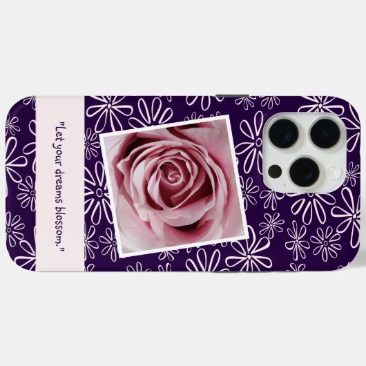 Laat je dromen bloeien - Blush Paarse Pattern Case-Mate iPhone Case (Achterkant (horizontaal))