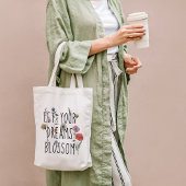 Laat je dromen bloesbloem bloemen tote bag