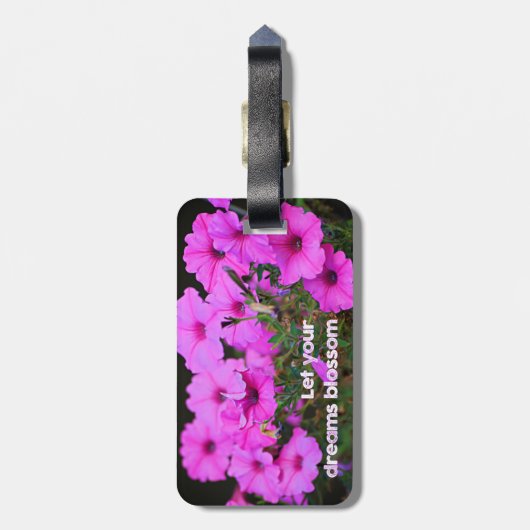 Laat je dromen bloesem bloeien bagagelabel (Achterkant verticaal)