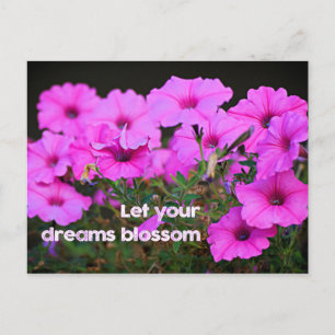 Laat je dromen bloesem bloeien briefkaart