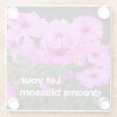 Laat je dromen bloesem bloeien glazen onderzetter (Achterkant)