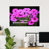 Laat je dromen bloesem bloeien poster (Thuiskantoor)