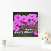 Laat je dromen bloesem bloeien vierkante klok (Huis)