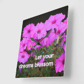 Laat je dromen bloesem bloeien vierkante klok (Hoek)