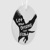 Laat je dromen een zwarte vlieger maken ornament (voorkant)